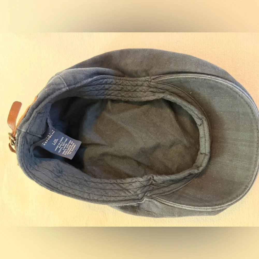 Banana Republic Navy‎ & Olive Plaid Cotton Flat Cap | Classic Driving Style